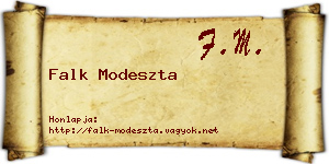 Falk Modeszta névjegykártya